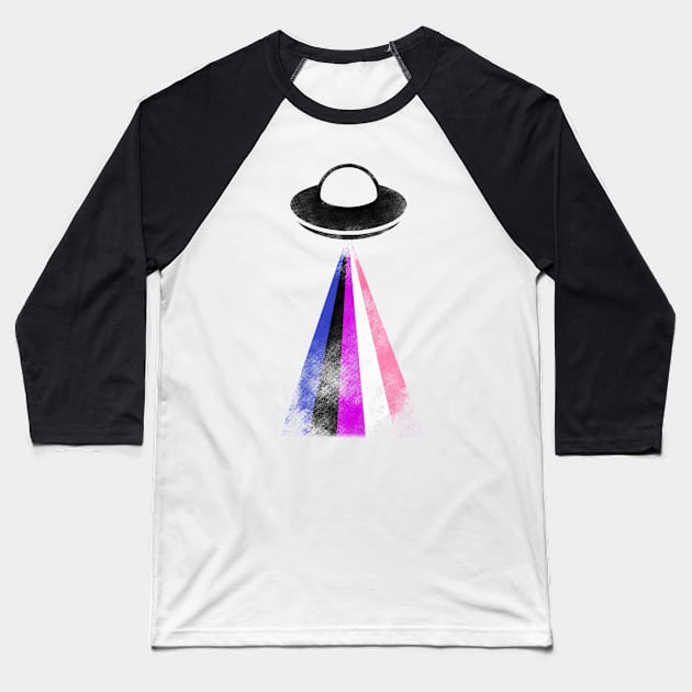 Gaylien Genderfluid Pride UFO Baseball T-Shirt by cactuscrust